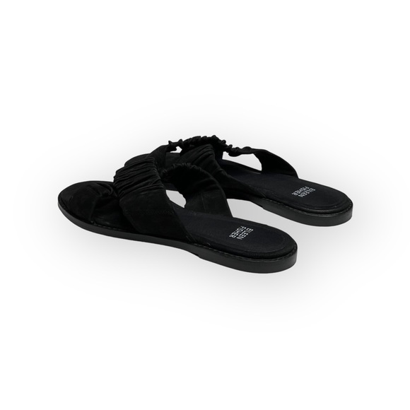 new Eileen Fisher  Cross Slide Easy to Wear Flat Leather Sandal  Black  9M - Picture 5 of 16